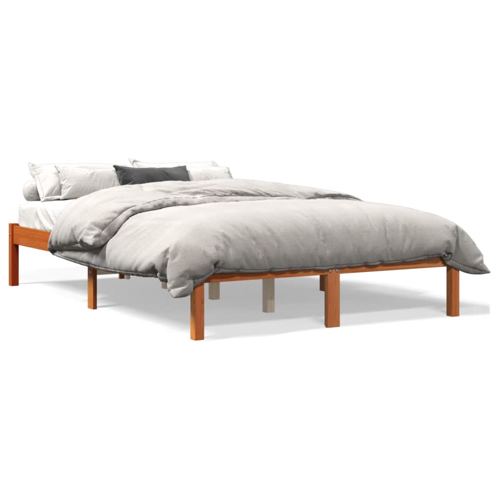 Bedframe zonder matras massief grenenhout wasbruin 120x200 cm is nu te koop bij PeponiXL, paradijselijk wonen!