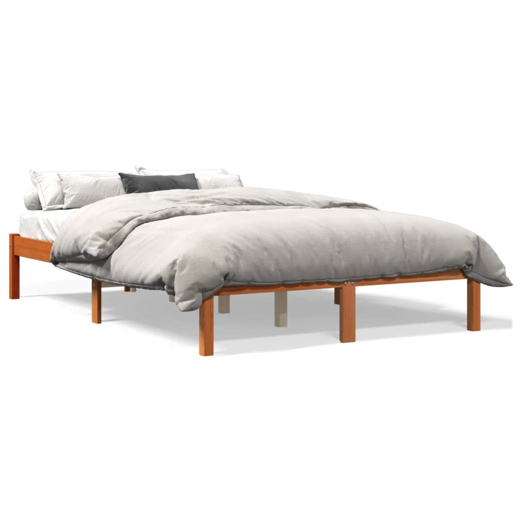Bedframe zonder matras massief grenenhout wasbruin 140x200 cm is nu te koop bij PeponiXL, paradijselijk wonen!