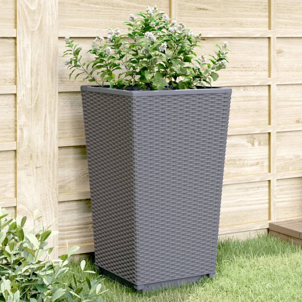 Plantenbakken 4 st 32,5x32,5x57 cm polypropeen blauwgrijs is nu te koop bij PeponiXL, paradijselijk wonen!