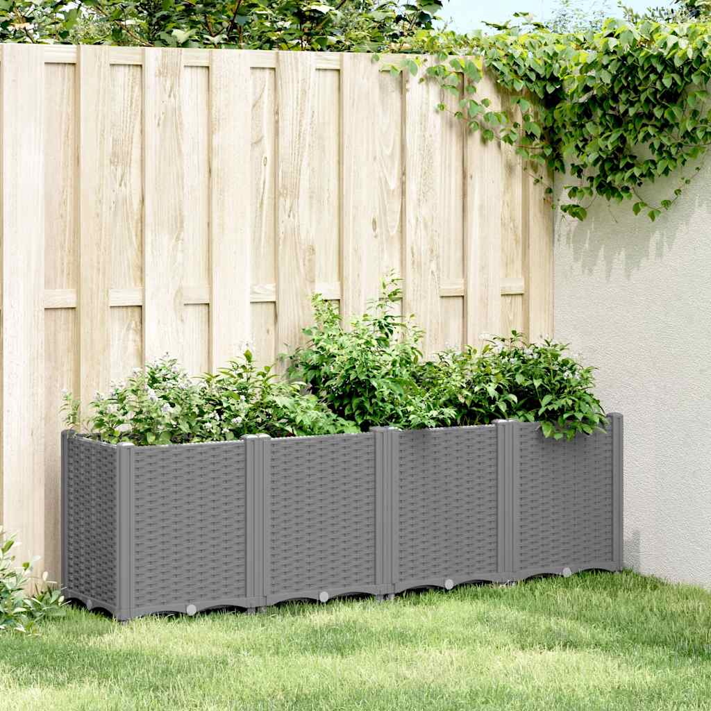 Plantenbak 160x40x53 cm polypropeen lichtgrijs is nu te koop bij PeponiXL, paradijselijk wonen!