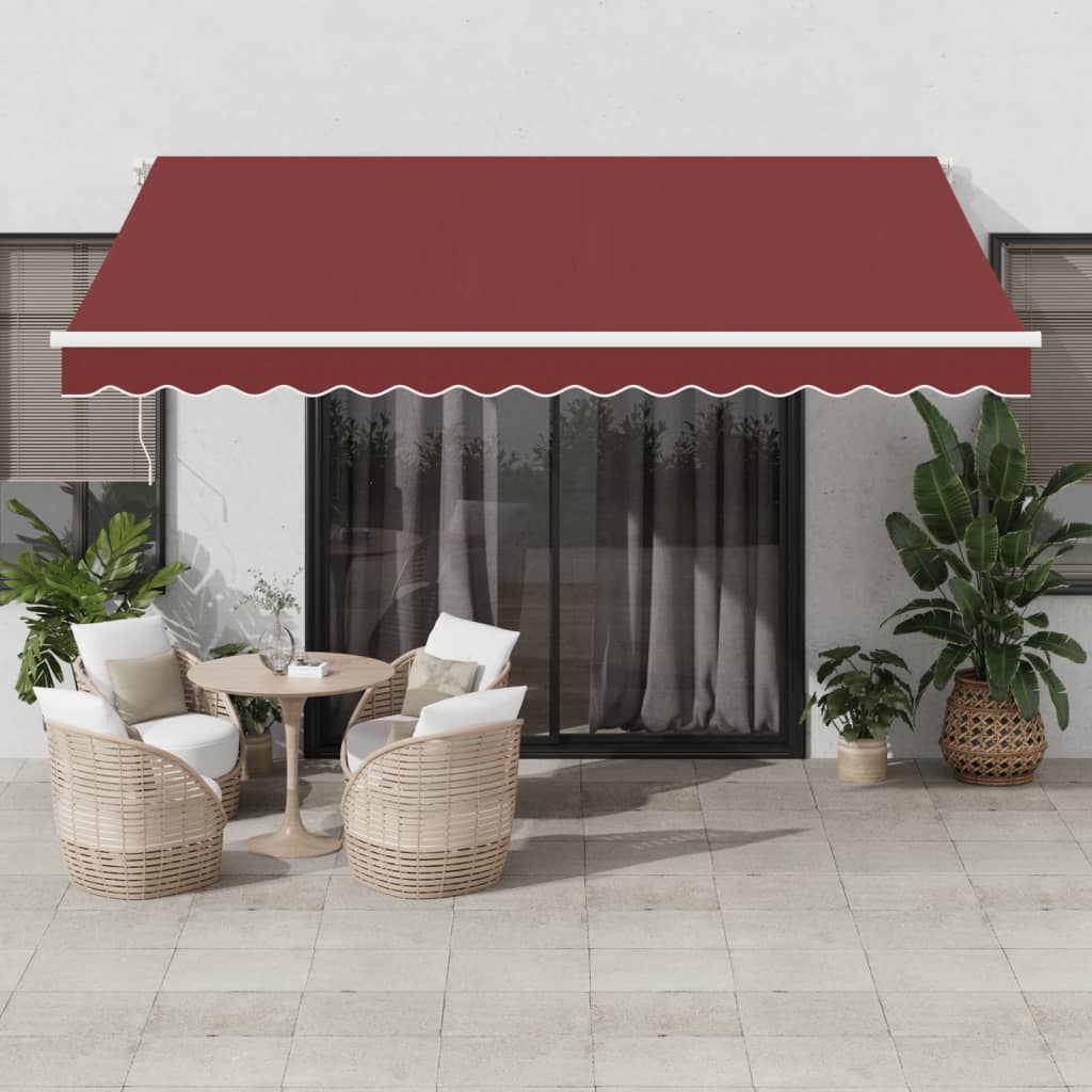 Luifel automatisch uittrekbaar 400x350 cm bordeauxrood is nu te koop bij PeponiXL, paradijselijk wonen!