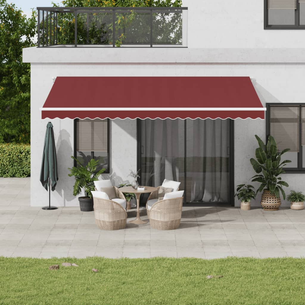 Luifel automatisch uittrekbaar 500x350 cm bordeauxrood is nu te koop bij PeponiXL, paradijselijk wonen!