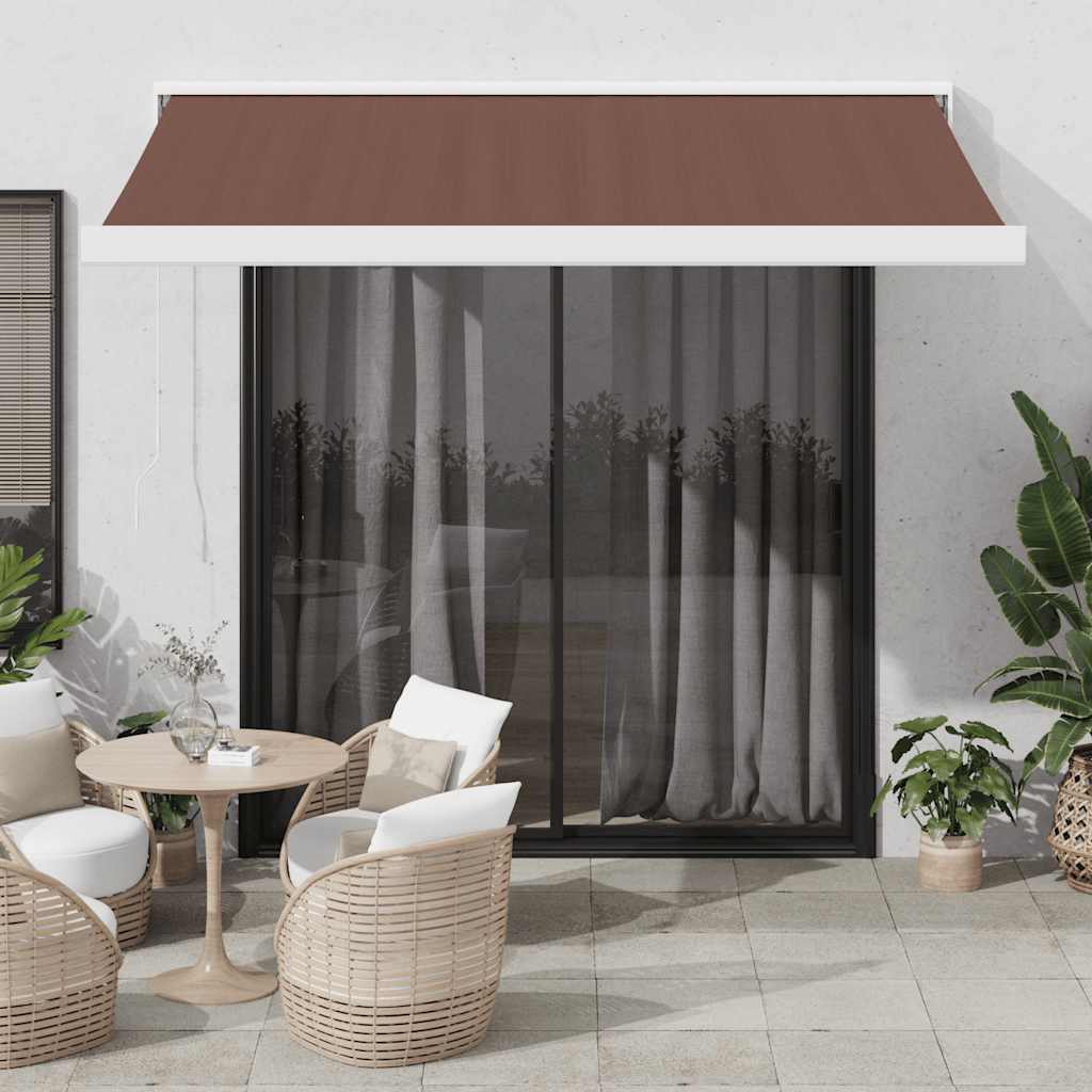 Luifel handmatig uittrekbaar 350x250 cm bruin is nu te koop bij PeponiXL, paradijselijk wonen!