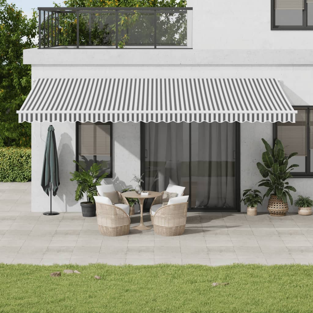 Luifel automatisch uittrekbaar 600x350 cm antraciet en wit is nu te koop bij PeponiXL, paradijselijk wonen!