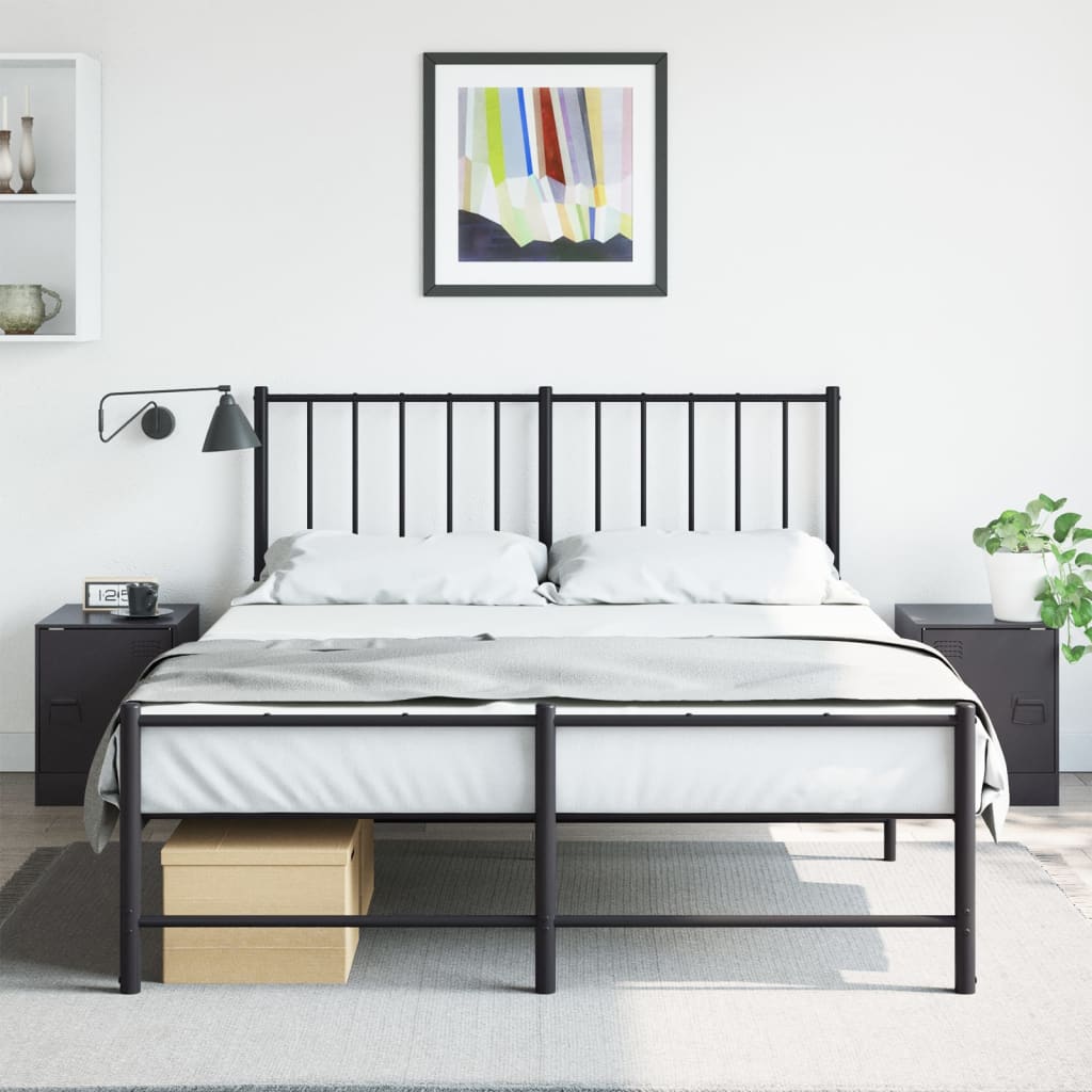 Nachtkastjes 2 st 34,5x39x44 cm staal zwart is nu te koop bij PeponiXL, paradijselijk wonen!