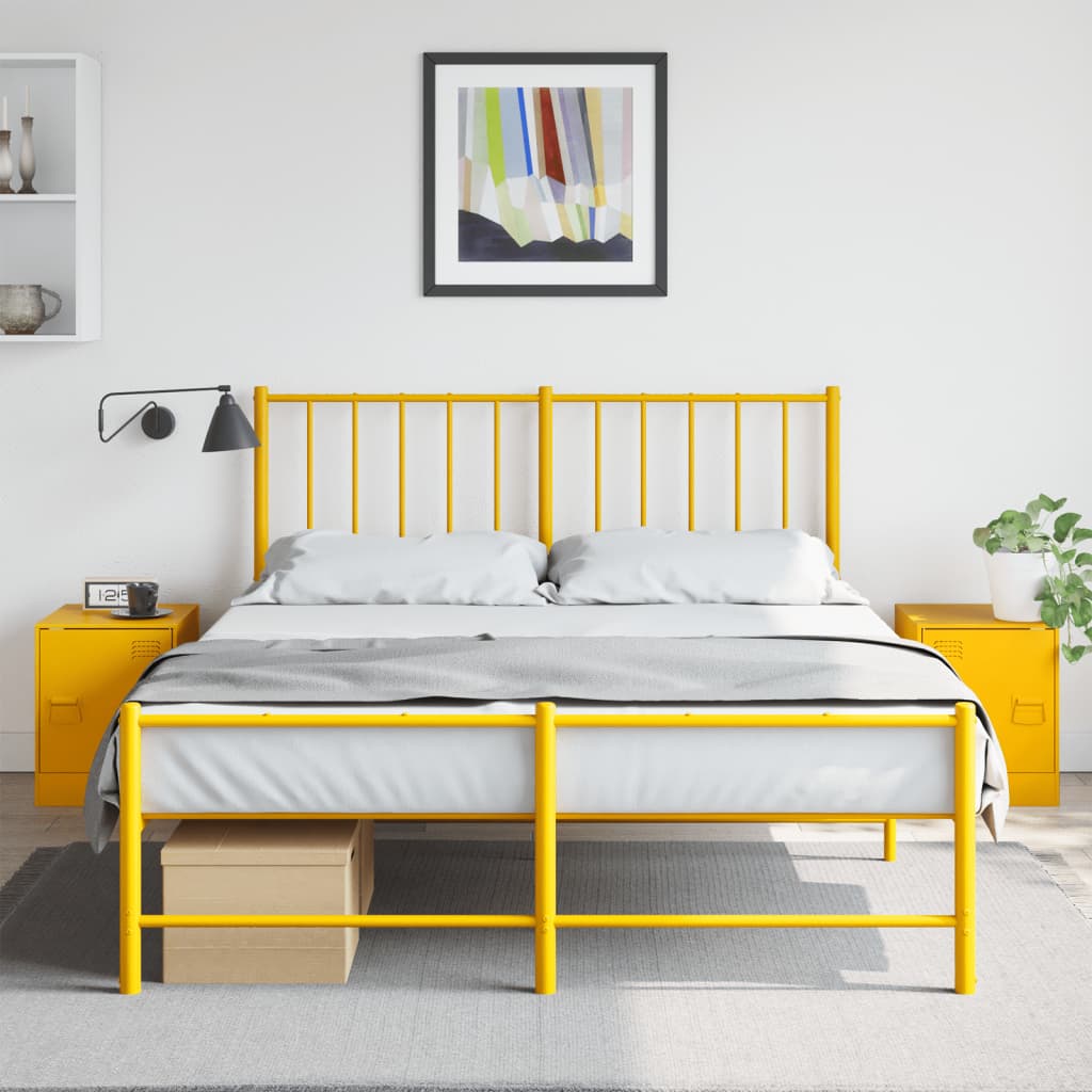 Nachtkastjes 2 st 34,5x39x44 cm staal mosterdgeel is nu te koop bij PeponiXL, paradijselijk wonen!
