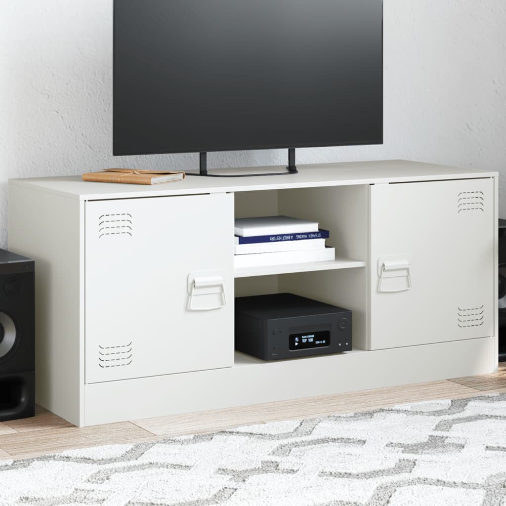 Tv-meubel 99x39x44 cm staal wit is nu te koop bij PeponiXL, paradijselijk wonen!