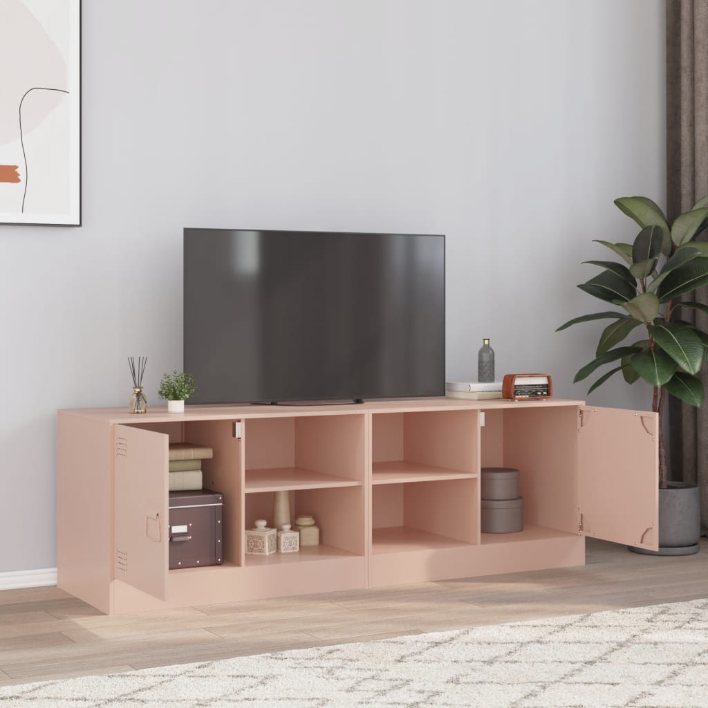 Tv-meubelen 2 st 67x39x44 cm staal roze is nu te koop bij PeponiXL, paradijselijk wonen!