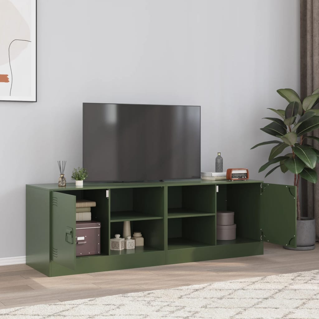 Nachtkastjes 2 st 67x39x44 cm staal olijfgroen is nu te koop bij PeponiXL, paradijselijk wonen!