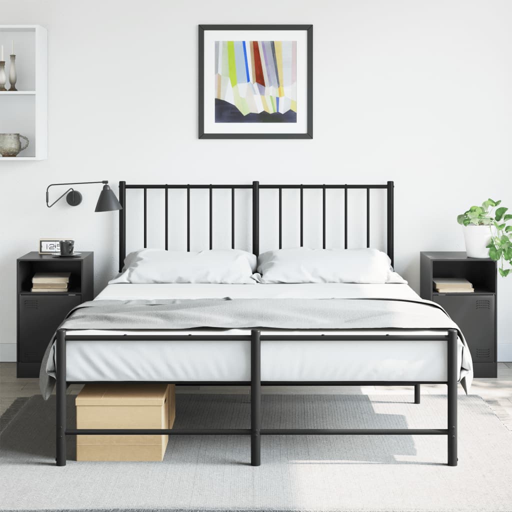 Nachtkastjes 2 st 34,5x39x62 cm staal zwart is nu te koop bij PeponiXL, paradijselijk wonen!