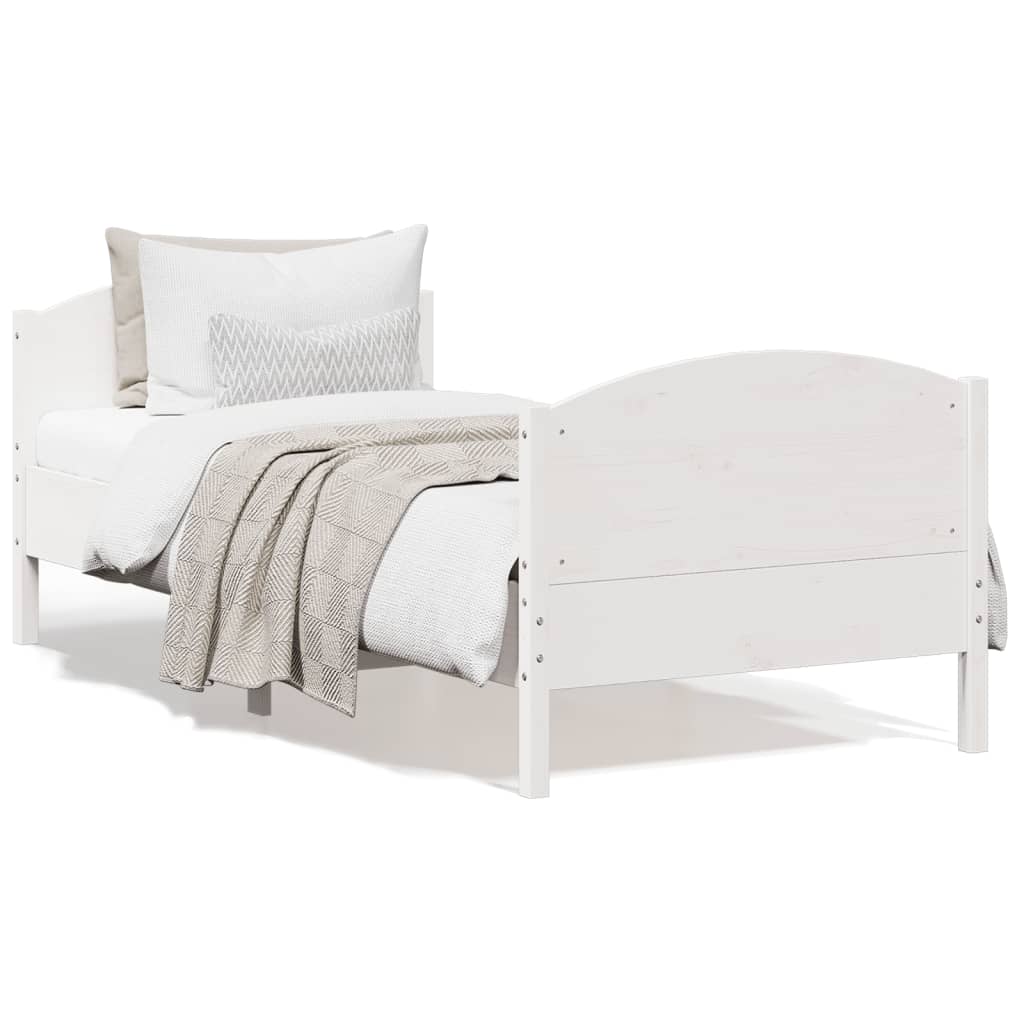 Bedframe zonder matras massief grenenhout wit 140x200 cm is nu te koop bij PeponiXL, paradijselijk wonen!