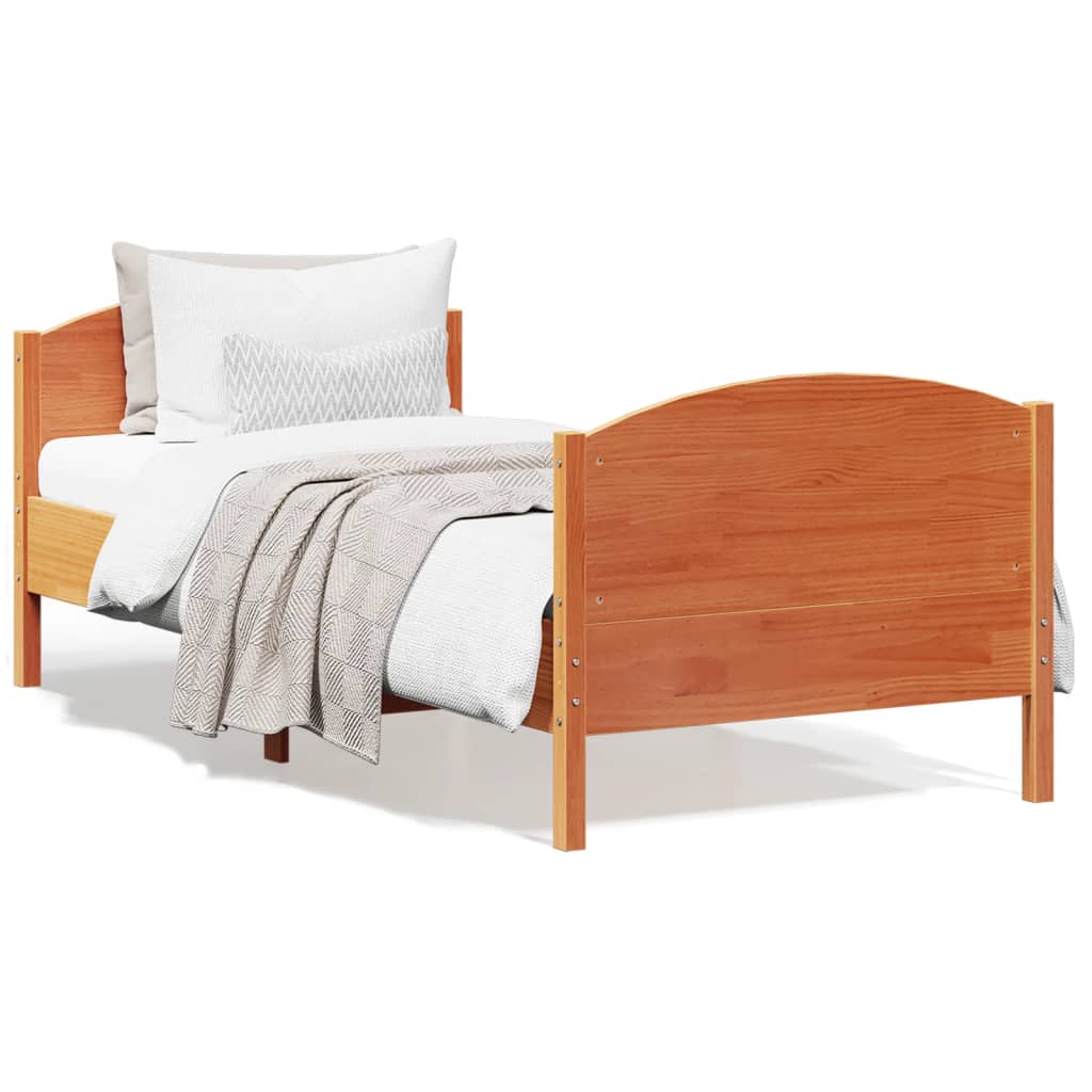 Bedframe zonder matras massief grenenhout wasbruin 90x200 cm is nu te koop bij PeponiXL, paradijselijk wonen!