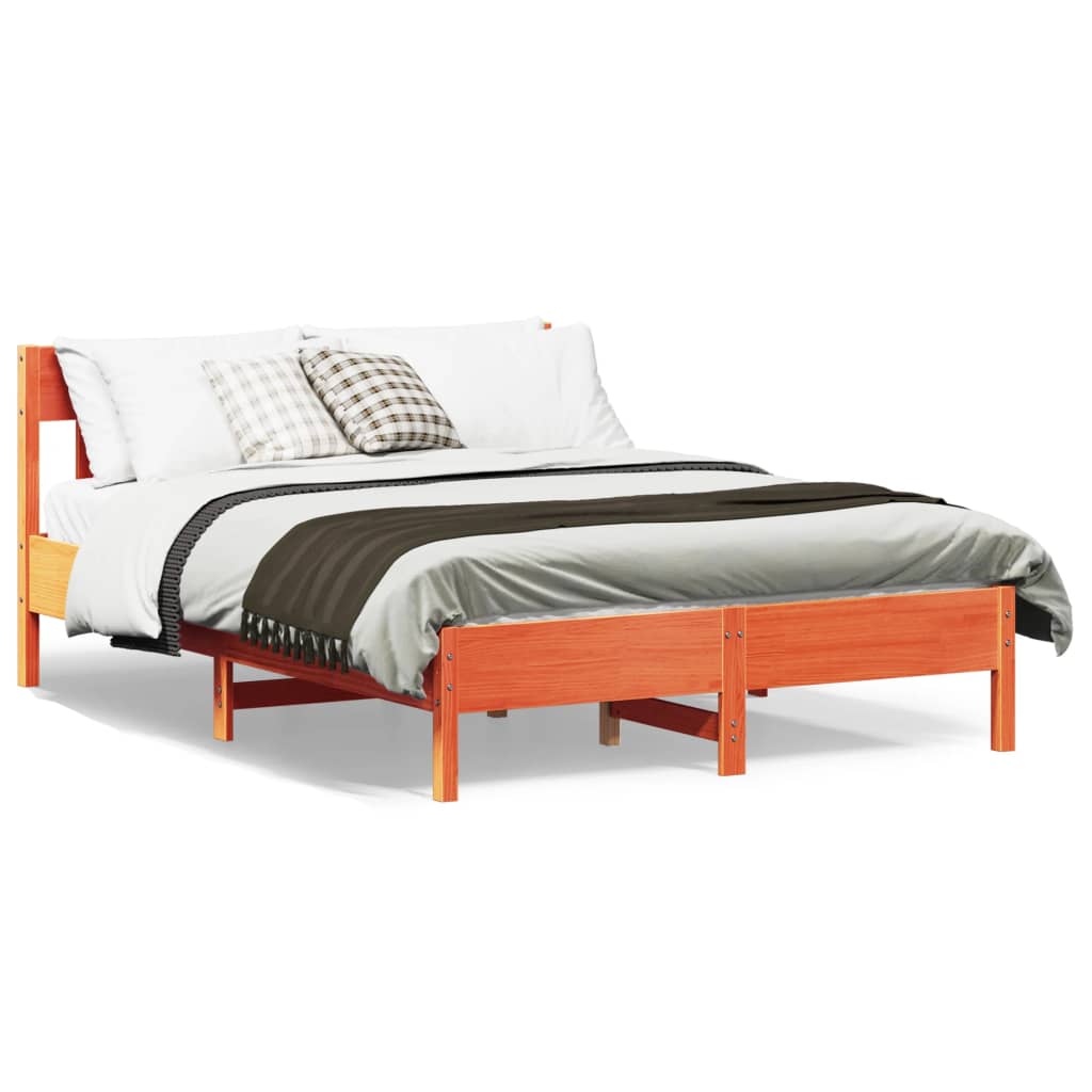 Bed met matras massief grenenhout wasbruin 140x190 cm is nu te koop bij PeponiXL, paradijselijk wonen!