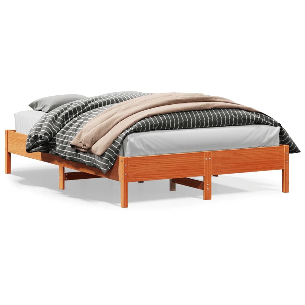 Bedframe zonder matras massief grenenhout wasbruin 160x200 cm is nu te koop bij PeponiXL, paradijselijk wonen!