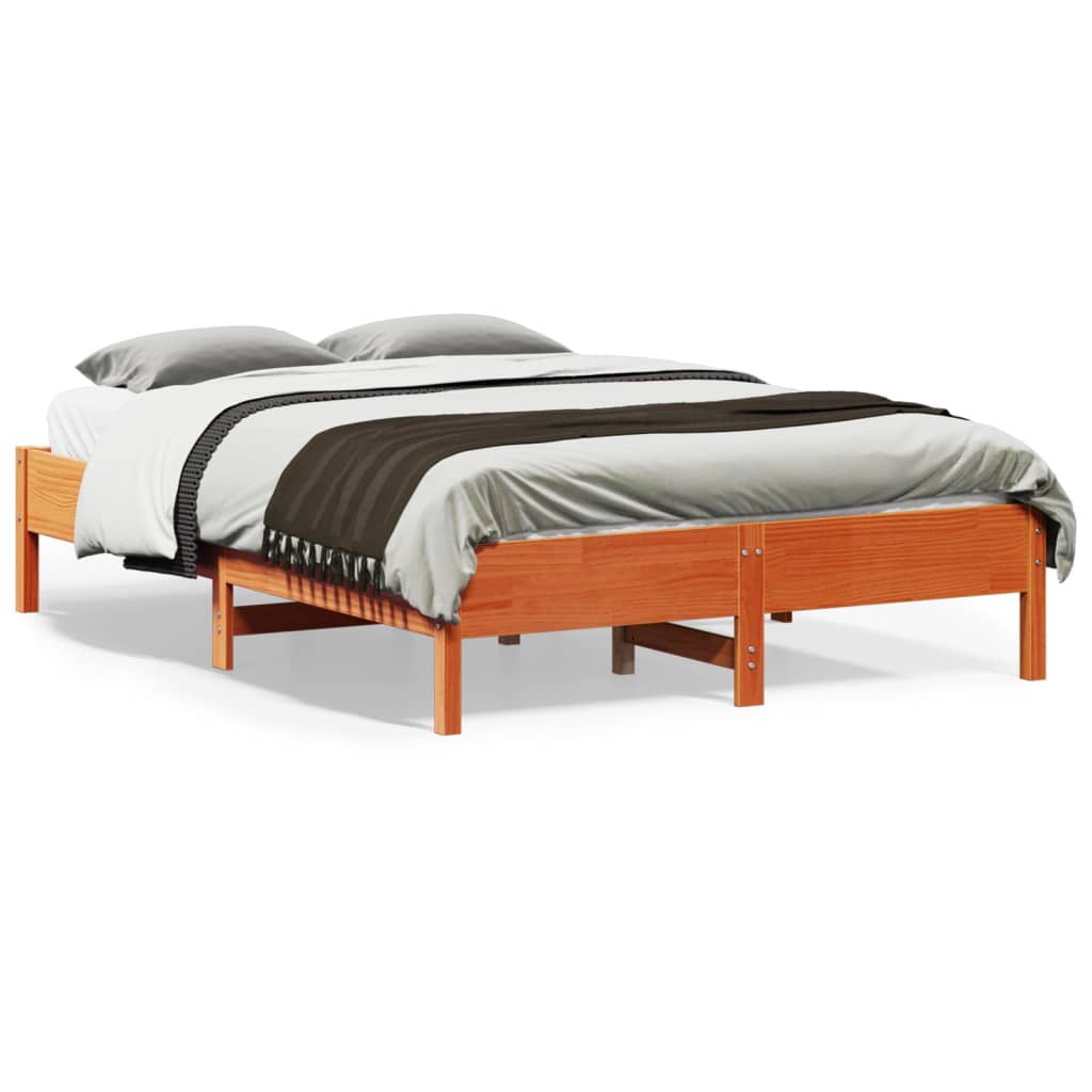 Bed met matras massief grenenhout wasbruin 140x190 cm is nu te koop bij PeponiXL, paradijselijk wonen!