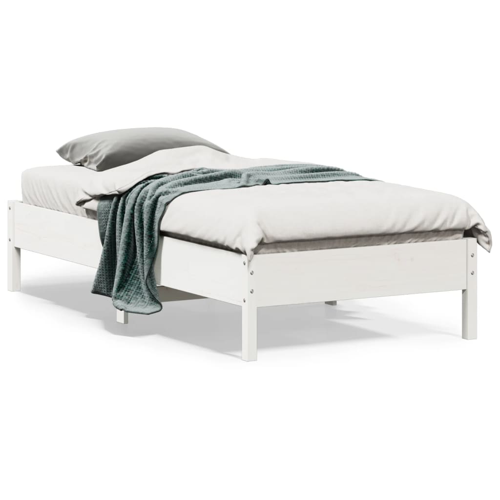 Bedframe zonder matras massief grenenhout wit 75x190 cm is nu te koop bij PeponiXL, paradijselijk wonen!
