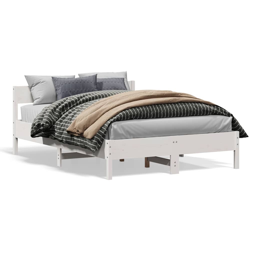 Bedframe zonder matras massief grenenhout wit 120x190 cm is nu te koop bij PeponiXL, paradijselijk wonen!