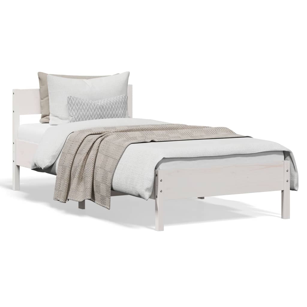 Bedframe zonder matras massief grenenhout wit 90x190 cm is nu te koop bij PeponiXL, paradijselijk wonen!