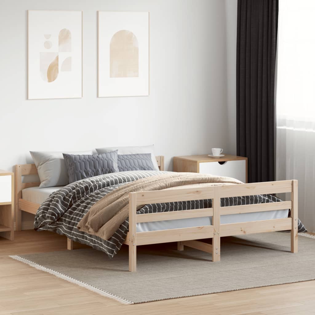 Bedframe zonder matras massief grenenhout 140x200 cm is nu te koop bij PeponiXL, paradijselijk wonen!