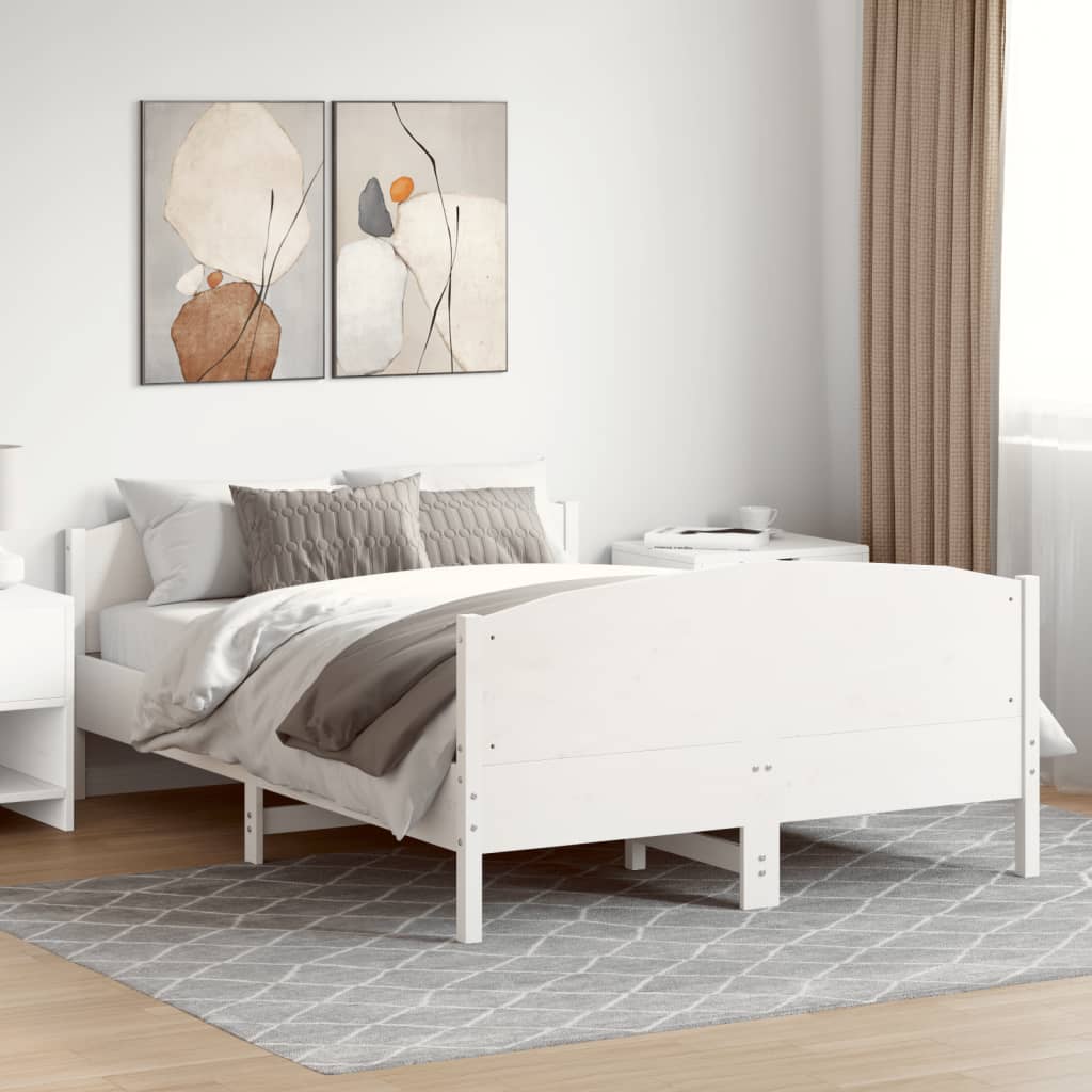 Bedframe zonder matras massief grenenhout wit 135x190 cm is nu te koop bij PeponiXL, paradijselijk wonen!