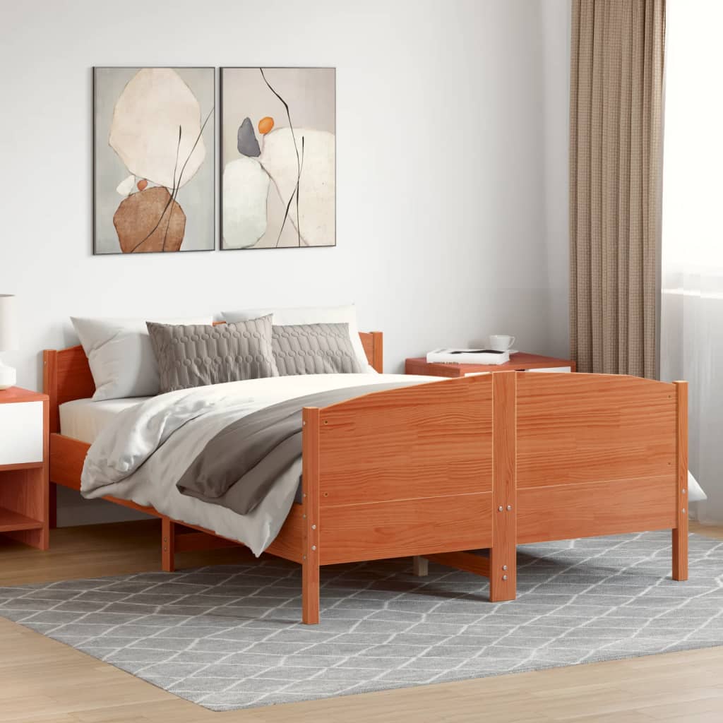 Bedframe zonder matras massief grenenhout wasbruin 120x190 cm is nu te koop bij PeponiXL, paradijselijk wonen!
