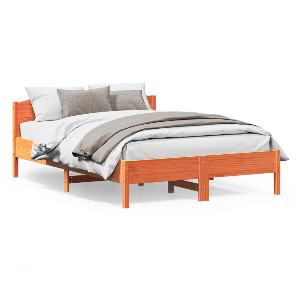 Bedframe zonder matras massief grenenhout wasbruin 150x200 cm is nu te koop bij PeponiXL, paradijselijk wonen!