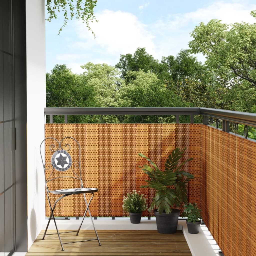 Balkonscherm 300x100 cm poly rattan lichtbruin is nu te koop bij PeponiXL, paradijselijk wonen!