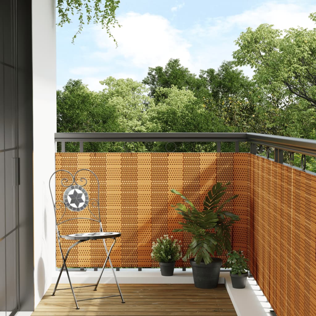 Balkonscherm 1000x80 cm poly rattan lichtbruin is nu te koop bij PeponiXL, paradijselijk wonen!