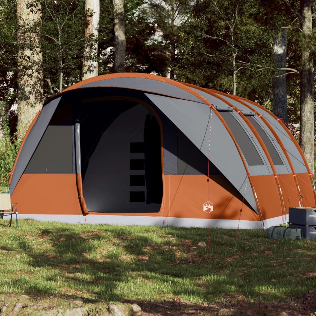 Tunneltent 7-persoons waterdicht grijs en oranje is nu te koop bij PeponiXL, paradijselijk wonen!