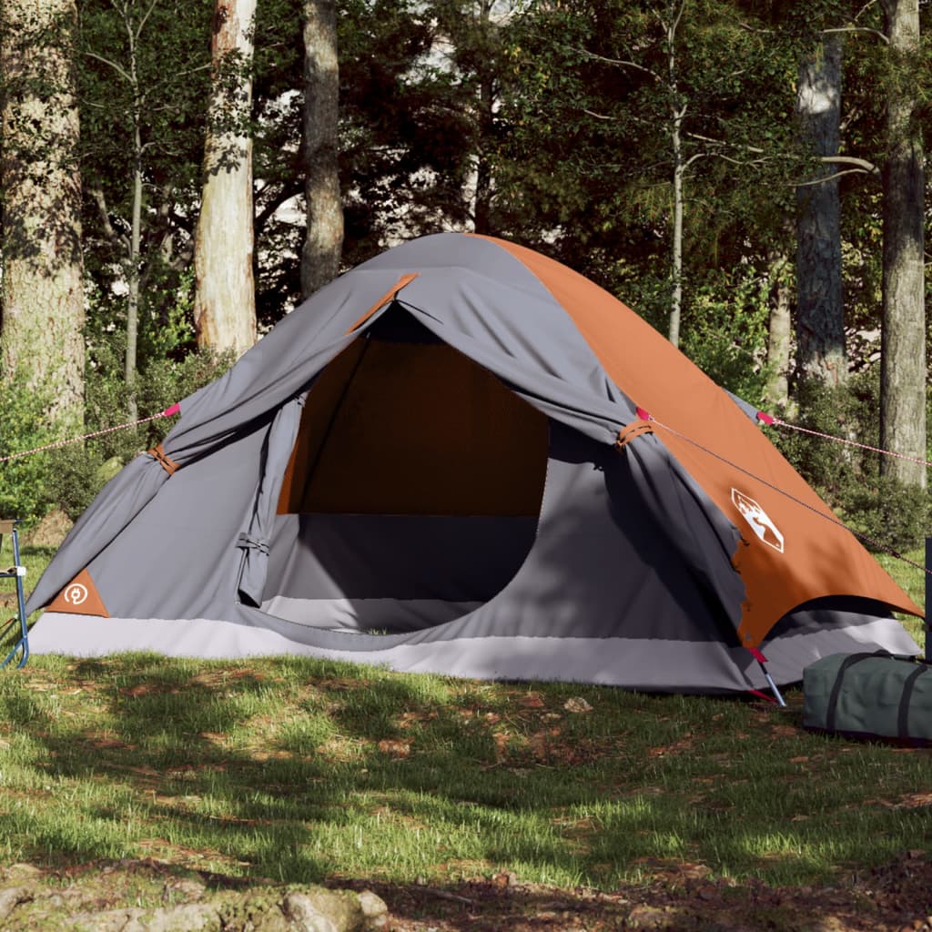 Koepeltent 2-persoons waterdicht grijs en oranje is nu te koop bij PeponiXL, paradijselijk wonen!