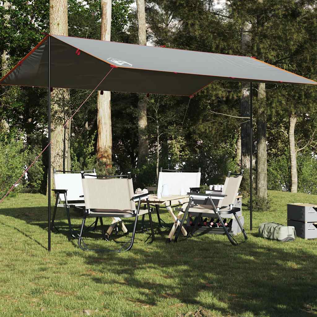 Kampeerluifel waterdicht 400x294 cm grijs en oranje is nu te koop bij PeponiXL, paradijselijk wonen!