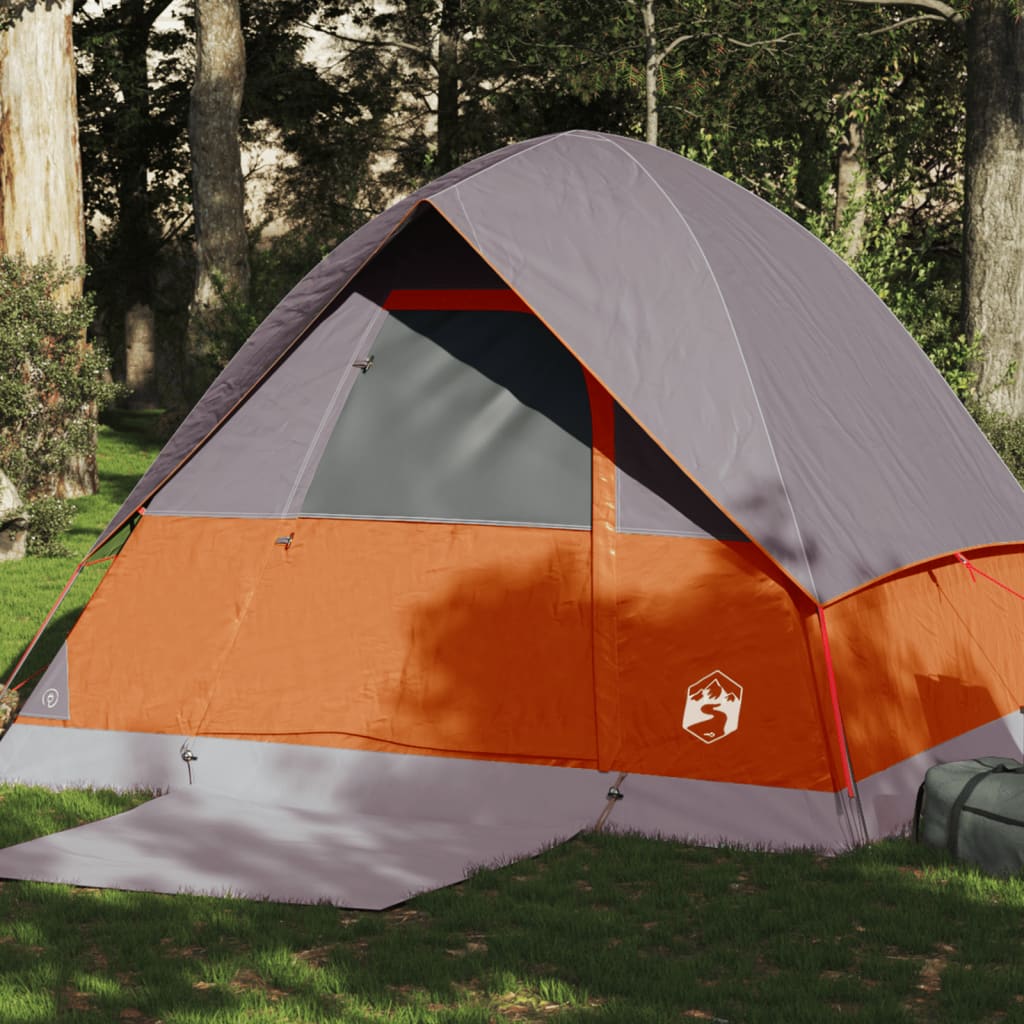 Koepeltent 4-persoons waterdicht grijs en oranje is nu te koop bij PeponiXL, paradijselijk wonen!