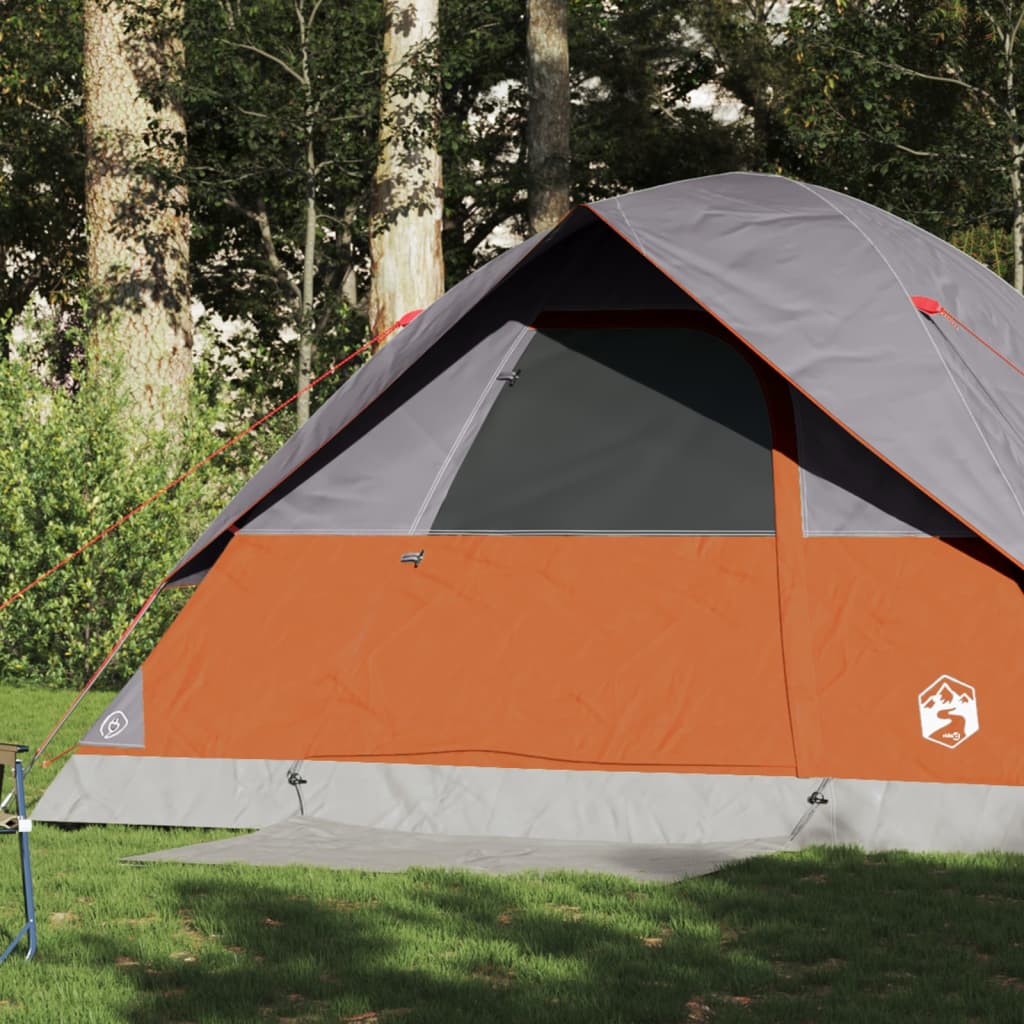 Koepeltent 6-persoons waterdicht grijs en oranje is nu te koop bij PeponiXL, paradijselijk wonen!