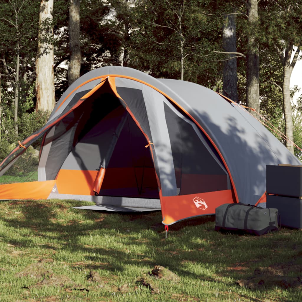Tent 4-persoons waterdicht grijs en oranje is nu te koop bij PeponiXL, paradijselijk wonen!
