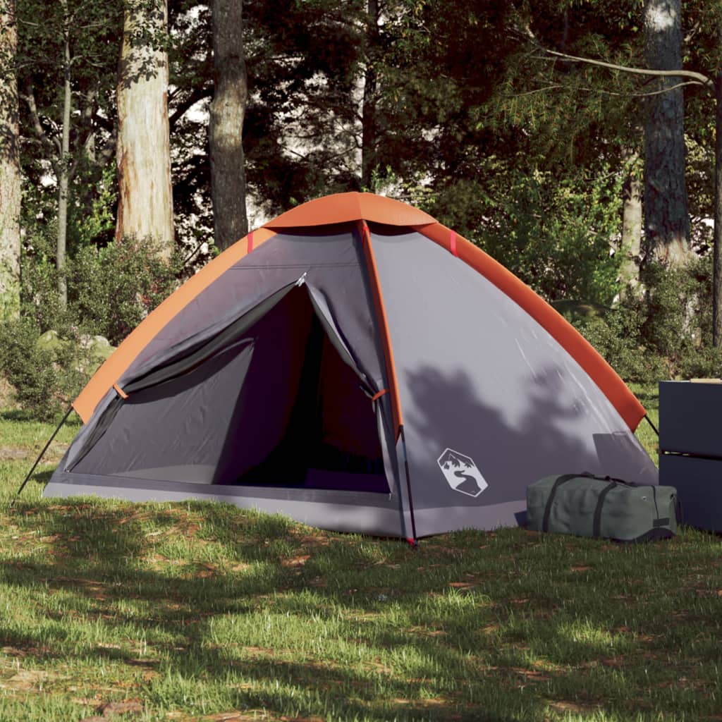 Koepeltent 2-persoons waterdicht grijs en oranje is nu te koop bij PeponiXL, paradijselijk wonen!