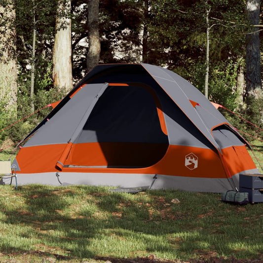 Koepeltent 6-persoons waterdicht grijs en oranje is nu te koop bij PeponiXL, paradijselijk wonen!