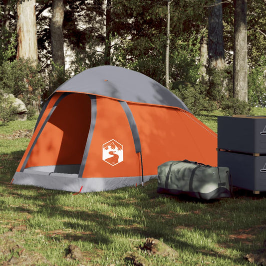 Koepeltent 1-persoons waterdicht grijs en oranje is nu te koop bij PeponiXL, paradijselijk wonen!