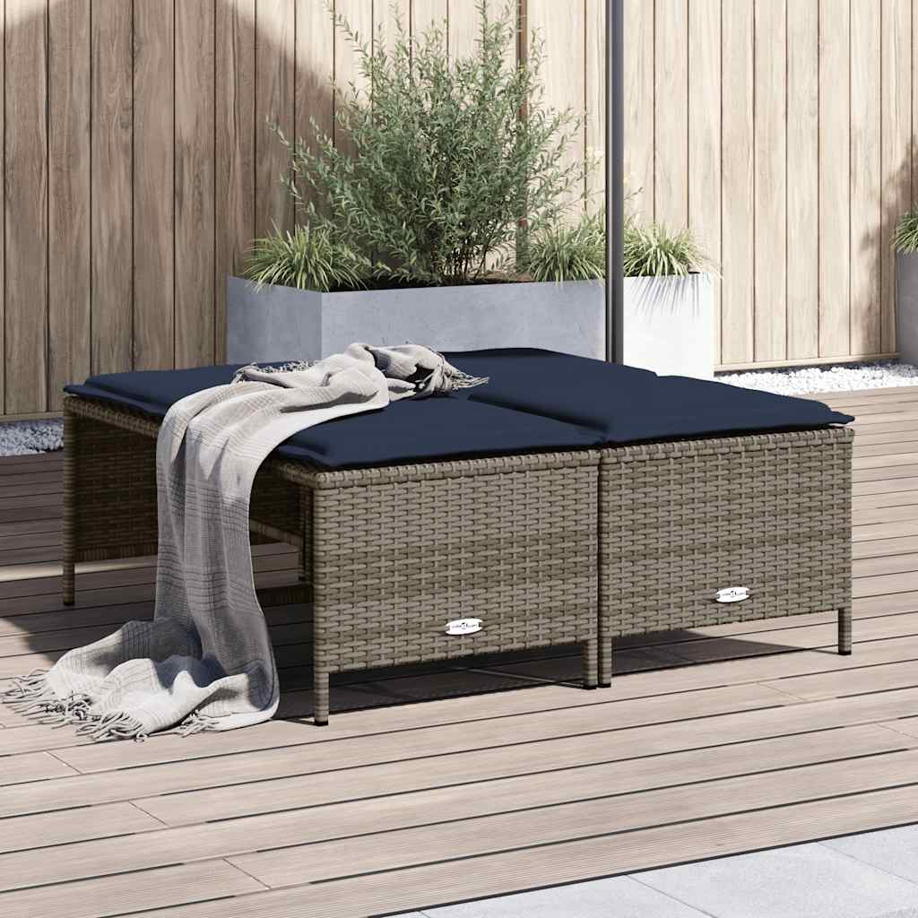 Tuinstoelen met kussens 4 stuks grijs polyrotan is nu te koop bij PeponiXL, paradijselijk wonen!