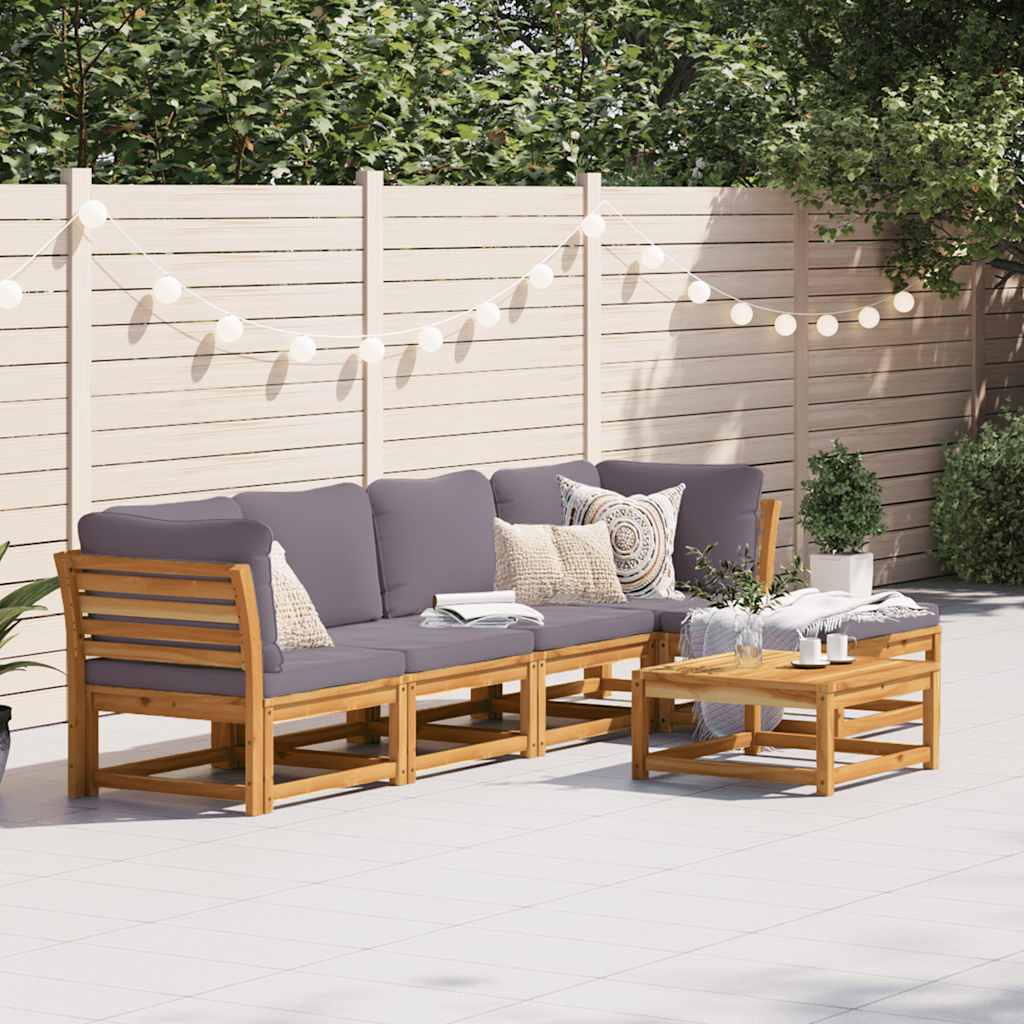 6-delige Loungeset met kussens massief acaciahout is nu te koop bij PeponiXL, paradijselijk wonen!