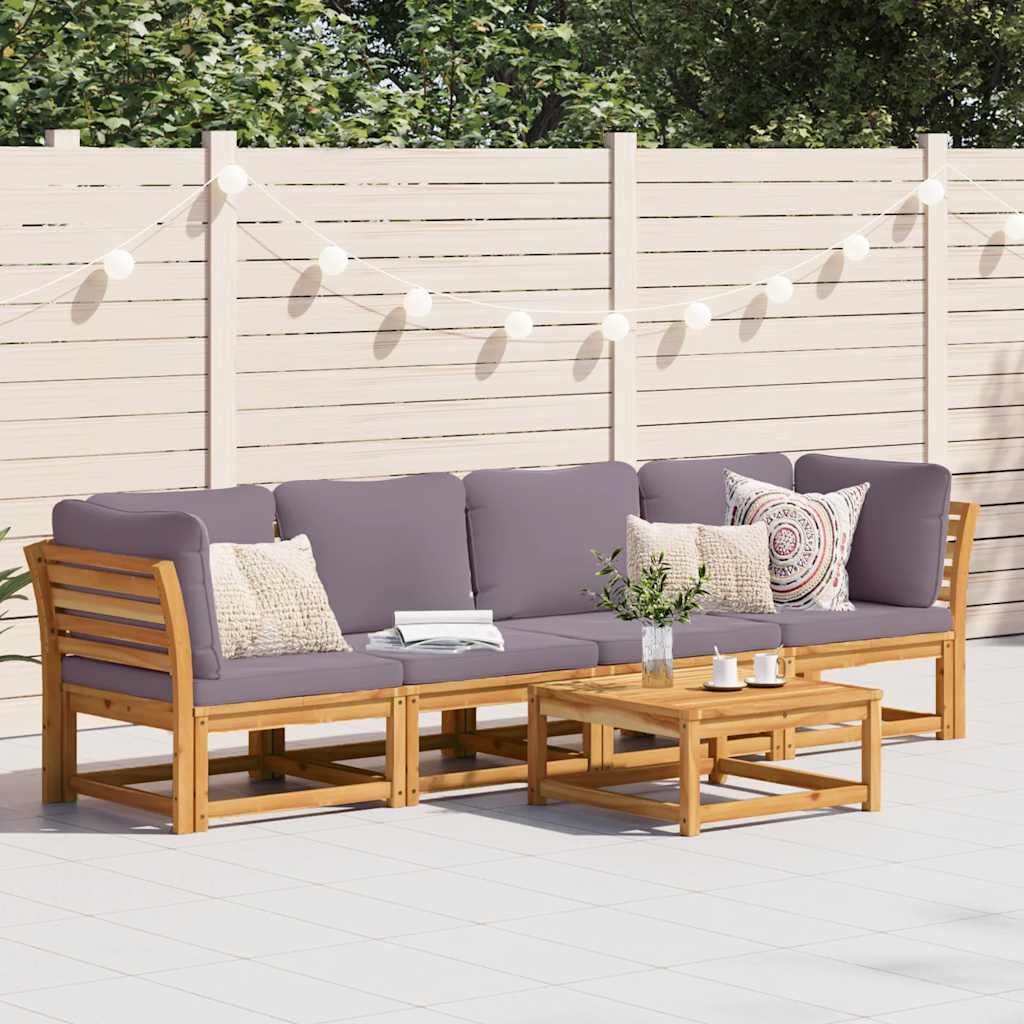 4-delige Loungeset met kussens massief acaciahout is nu te koop bij PeponiXL, paradijselijk wonen!