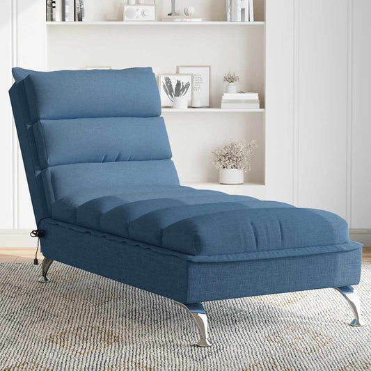Massage chaise longue met kussens stof blauw is nu te koop bij PeponiXL, paradijselijk wonen!