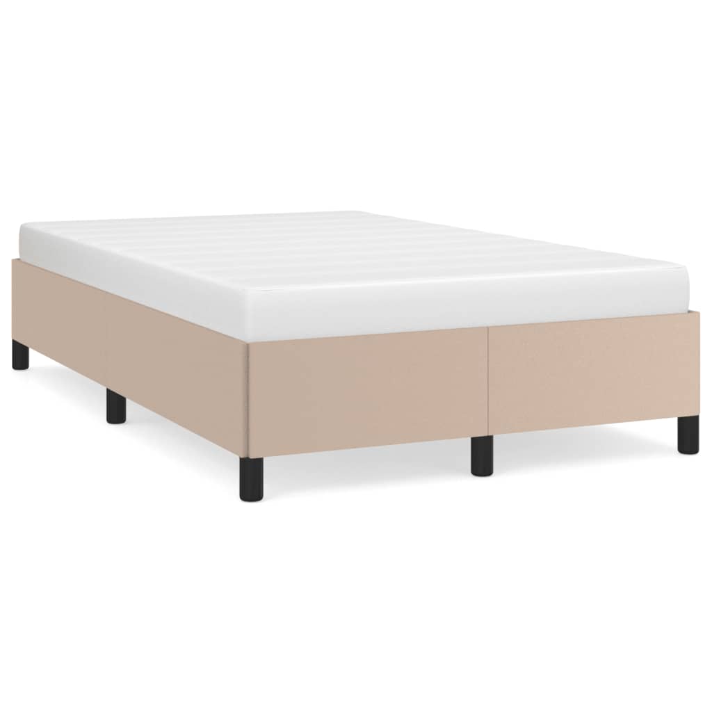 Bedframe zonder matras 120x190 cm kunstleer cappuccinokleurig is nu te koop bij PeponiXL, paradijselijk wonen!