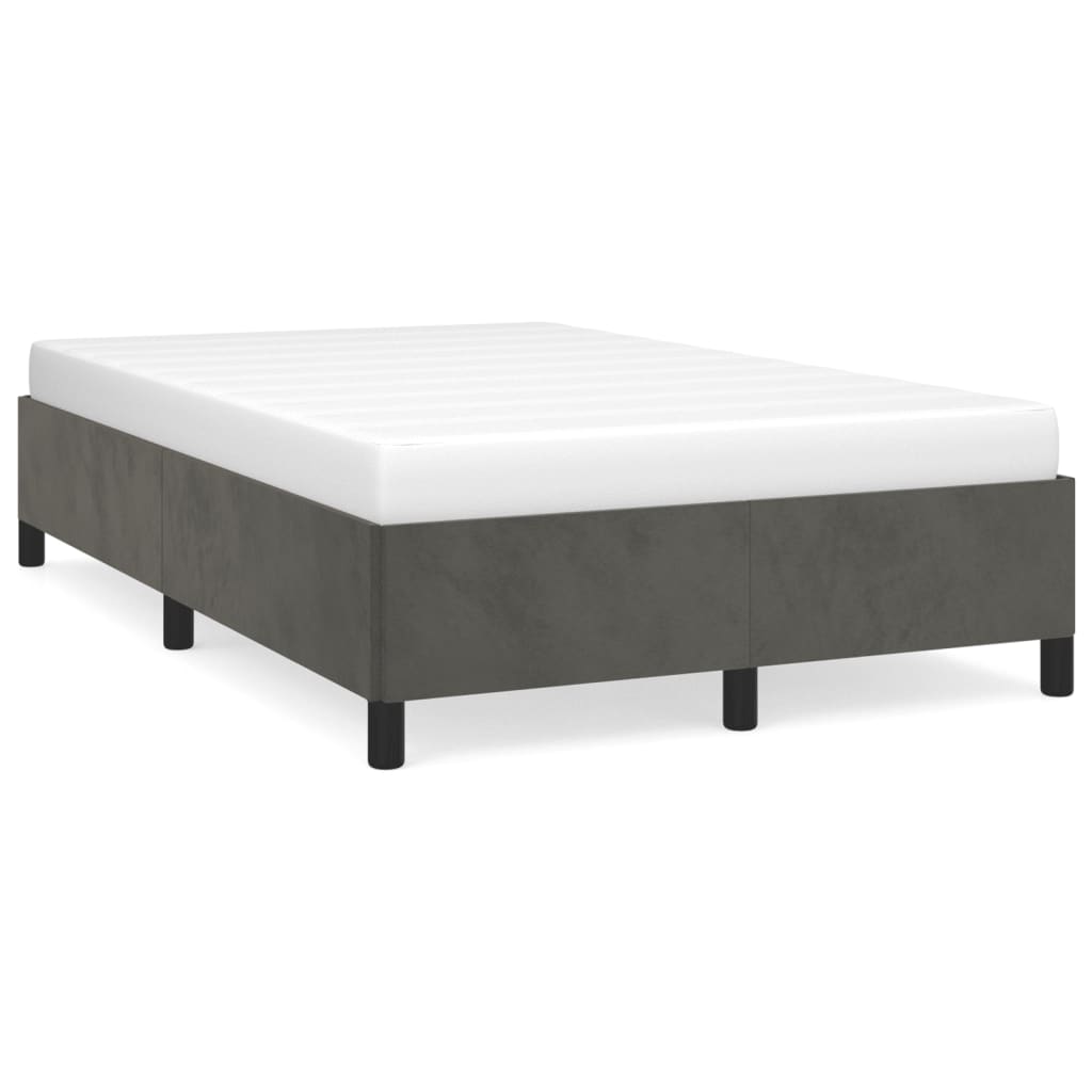 Bedframe zonder matras 120x190 cm fluweel donkergrijs is nu te koop bij PeponiXL, paradijselijk wonen!
