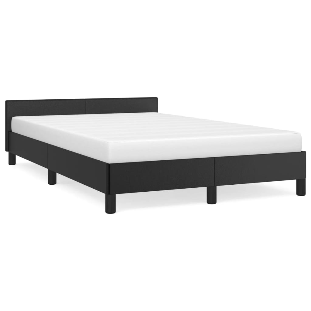 Bedframe zonder matras 120x190 cm kunstleer zwart is nu te koop bij PeponiXL, paradijselijk wonen!