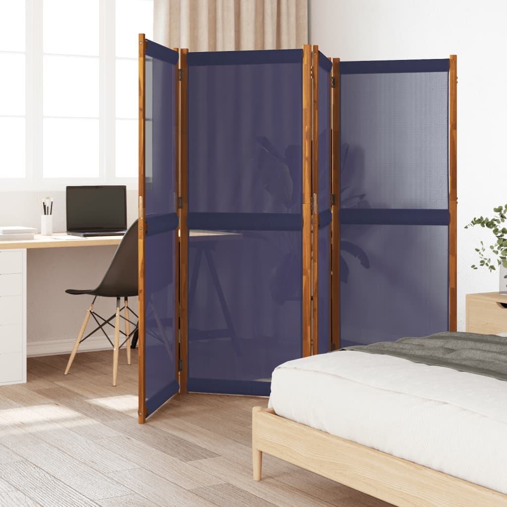 Kamerscherm met 4 panelen 280x180 cm donkerblauw is nu te koop bij PeponiXL, paradijselijk wonen!