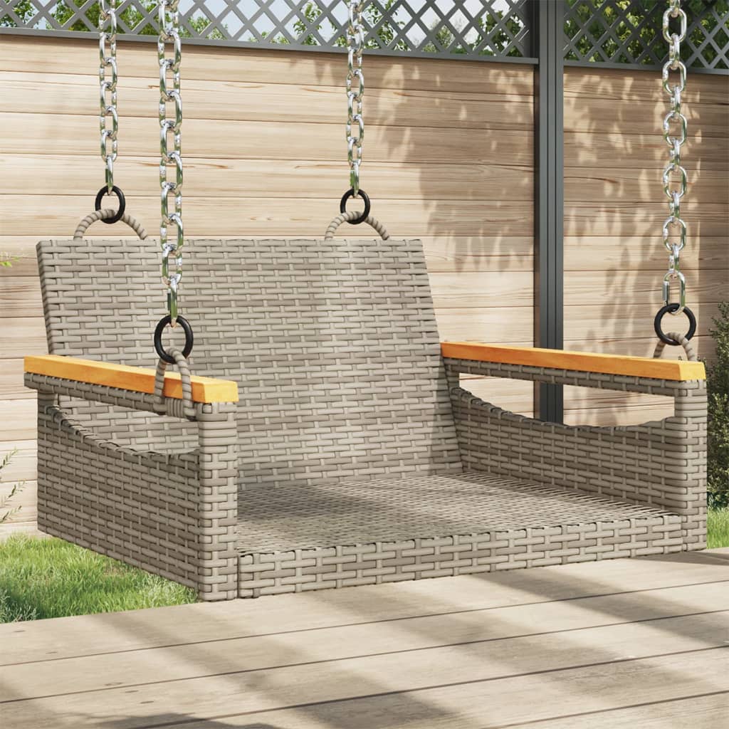 Schommelbank 63x62x40 cm poly rattan grijs is nu te koop bij PeponiXL, paradijselijk wonen!