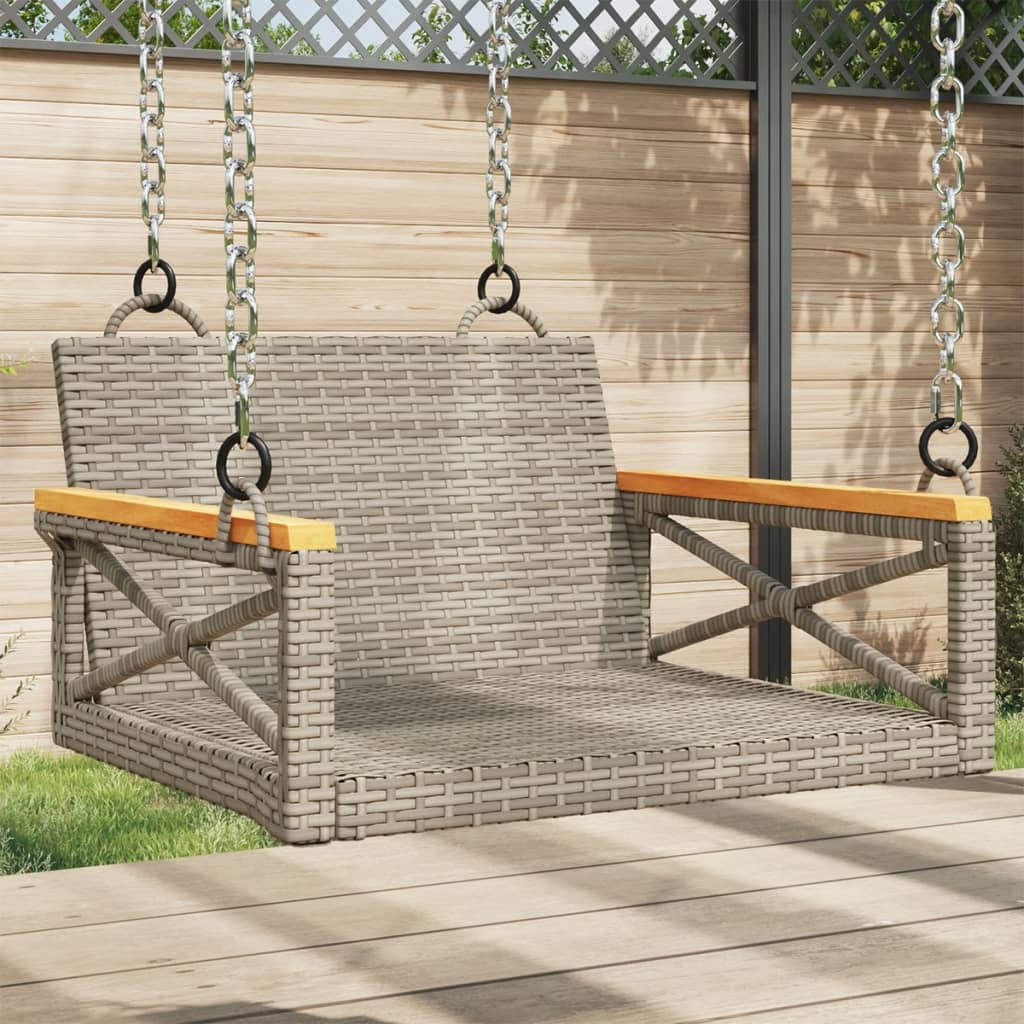 Schommelbank 63x62x40 cm poly rattan grijs is nu te koop bij PeponiXL, paradijselijk wonen!