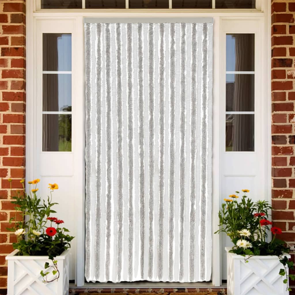 Vliegengordijn 100x220 cm chenille lichtgrijs en wit is nu te koop bij PeponiXL, paradijselijk wonen!