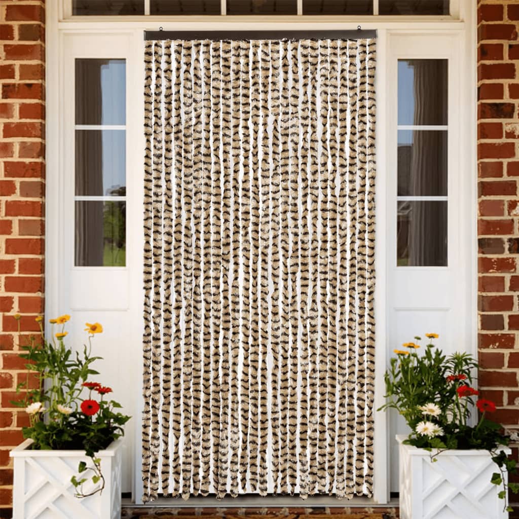 Vliegengordijn 100x200 cm chenille beige en bruin is nu te koop bij PeponiXL, paradijselijk wonen!