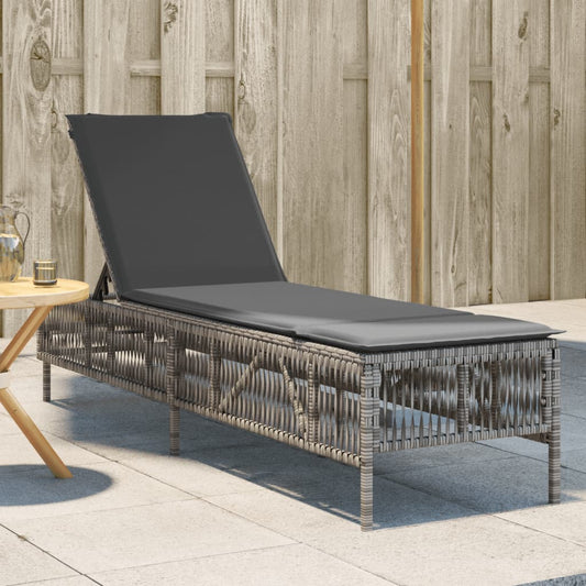 Ligbed met kussen poly rattan grijs is nu te koop bij PeponiXL, paradijselijk wonen!